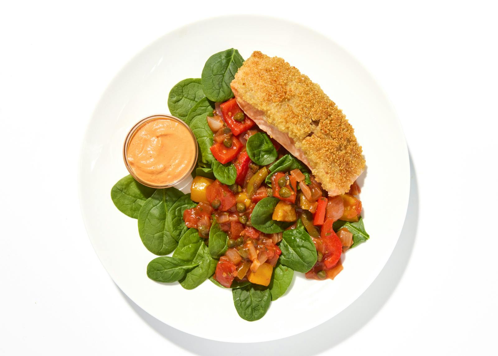 Mediterranean Quinoa Crusted Salmon