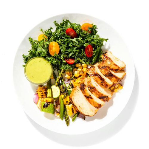 Seasonal Grilled Vegetables with Chicken Breast