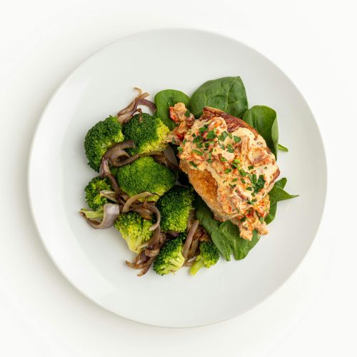 Smothered Pork Chop with Bacon