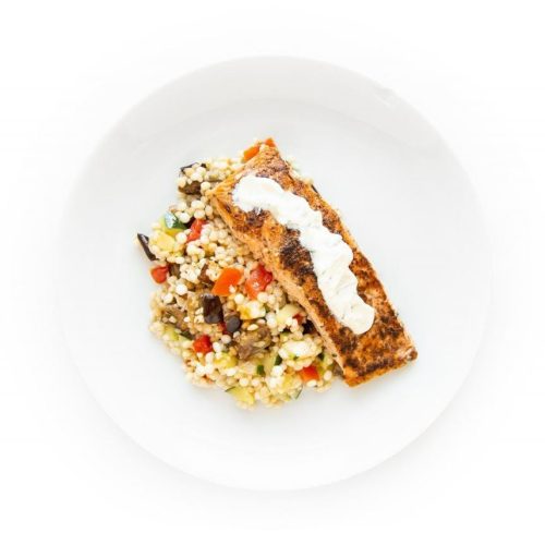Zaatar Salmon with Pearl Couscous
