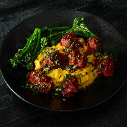Lamb Ossobuco over Saffron Mashed Potatoes