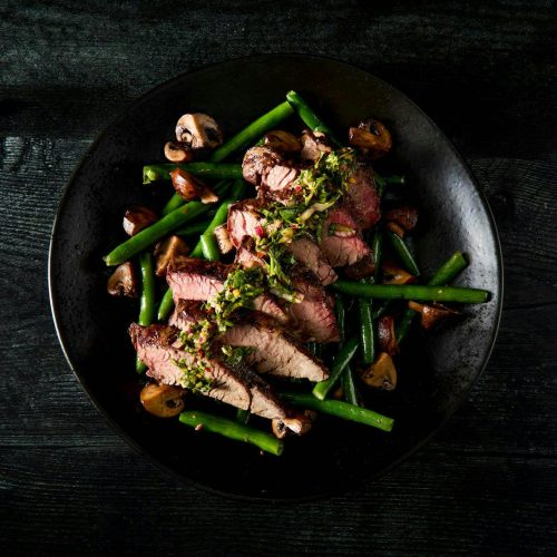 Lime Flank Steak & Chimichurri Sauce