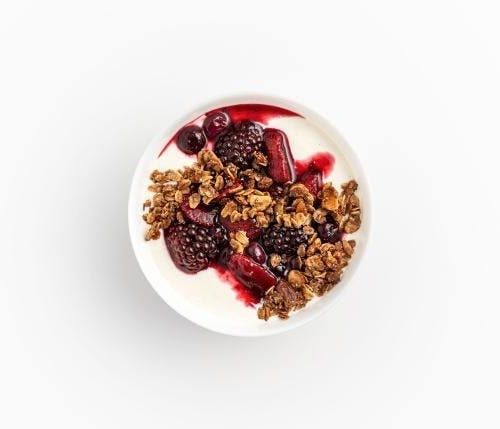 Greek-Yogurt Parfait & Triple Berry Compote