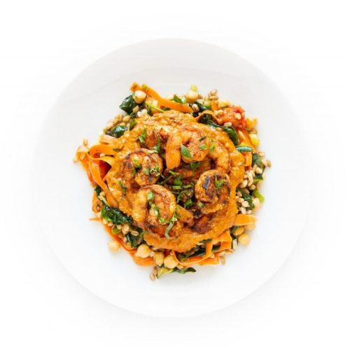 Mediterranean Spiced Shrimp with Romesco Sauce