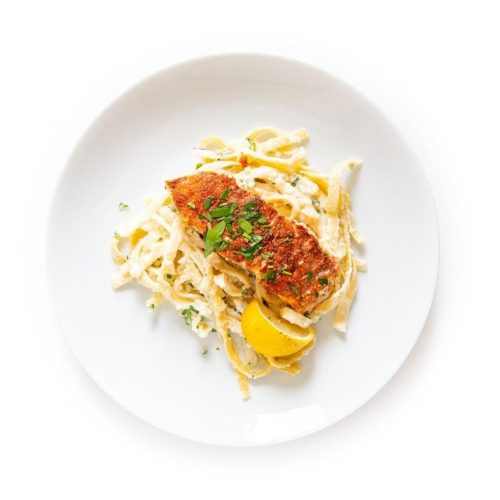Cajun Salmon Fettuccine Alfredo