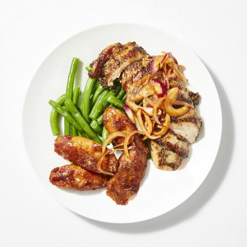 Grilled Chicken Suya with Haricot Vert