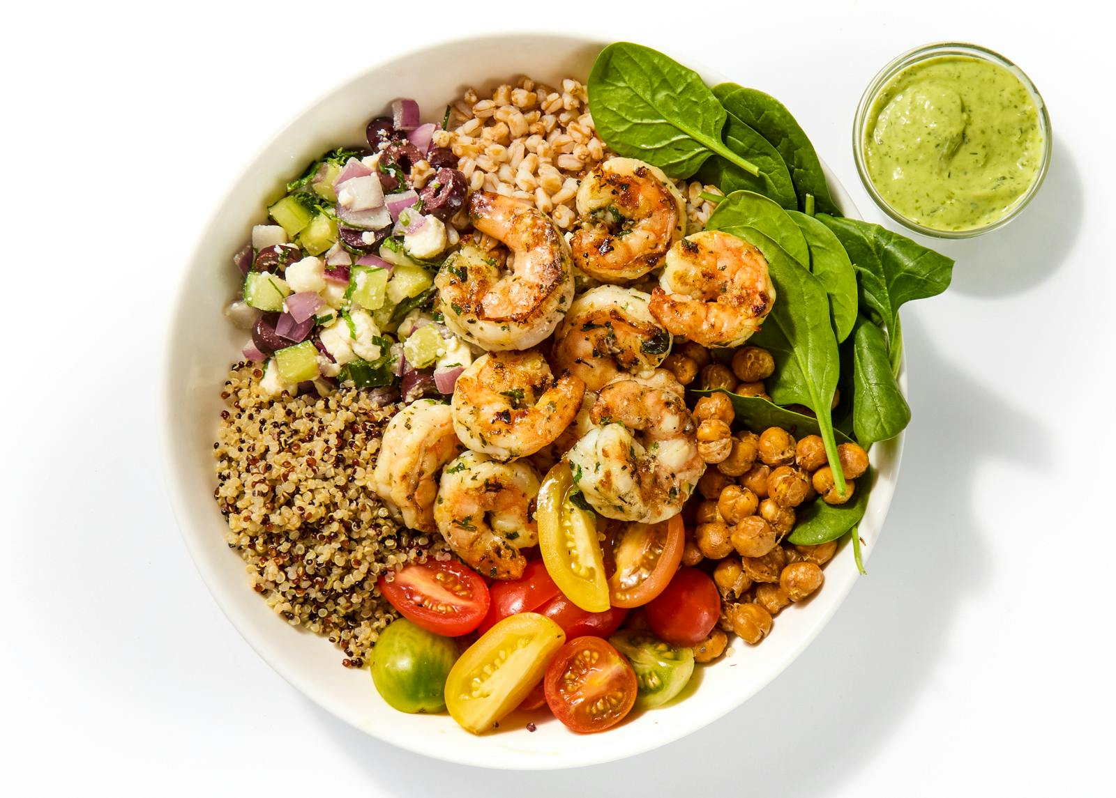Mediterranean Grilled Shrimp Grain Bowl