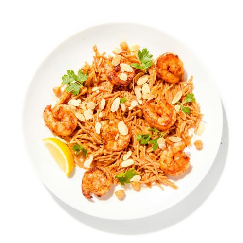 Creamy Fideos with Chipotle Shrimp