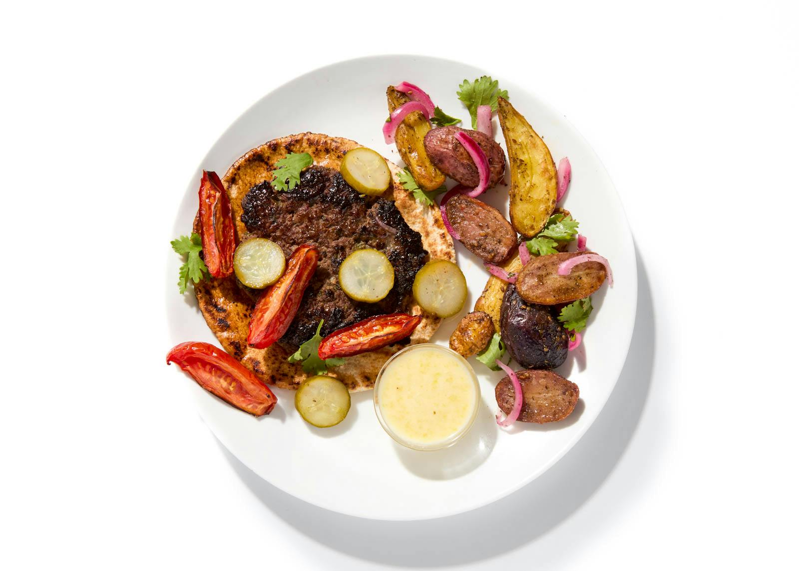 Mediterranean Pita Smash Burger