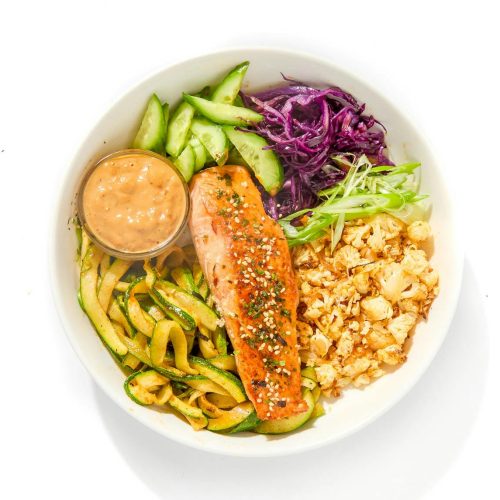 Keto Salmon Pad Thai Bowl