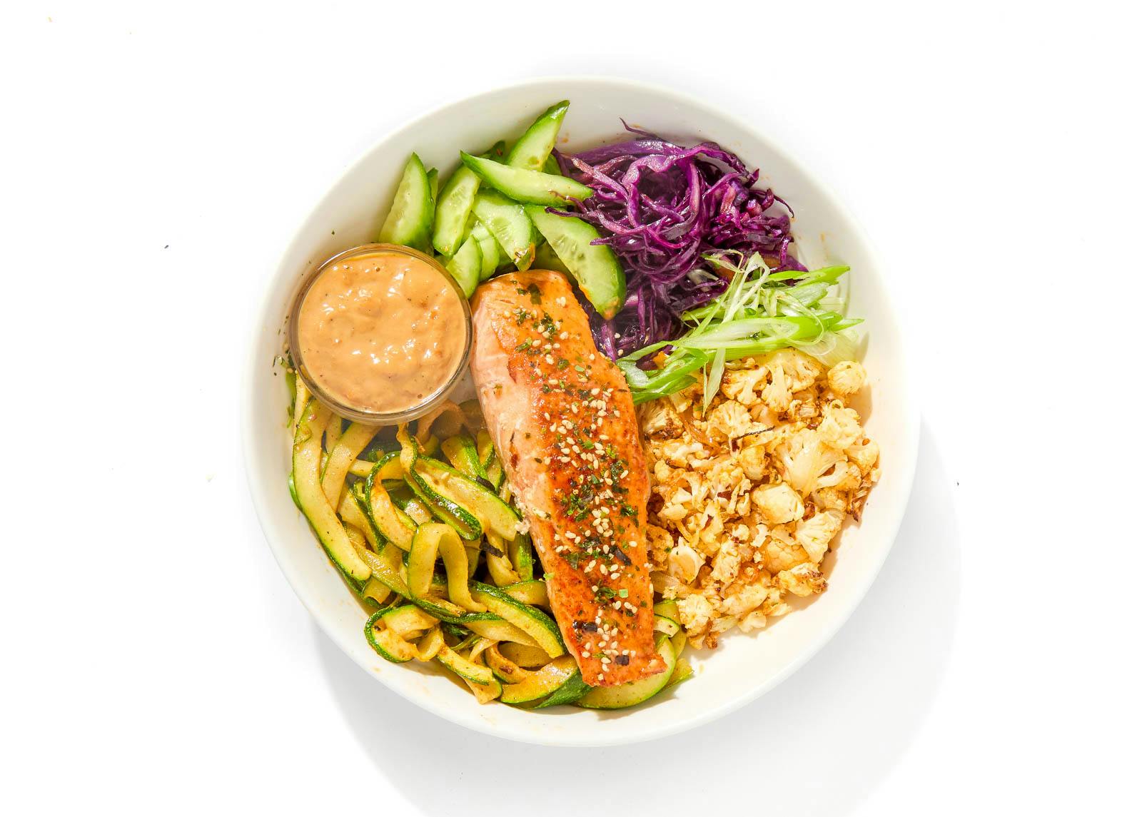 Keto Salmon Pad Thai Bowl