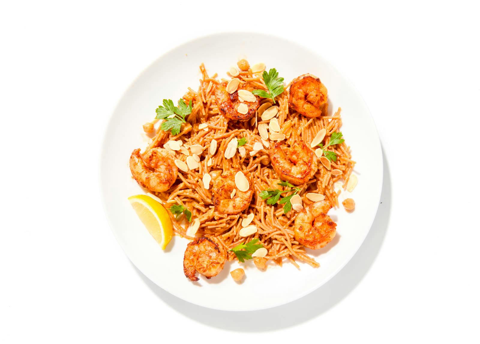 Creamy Fideos with Chipotle Shrimp