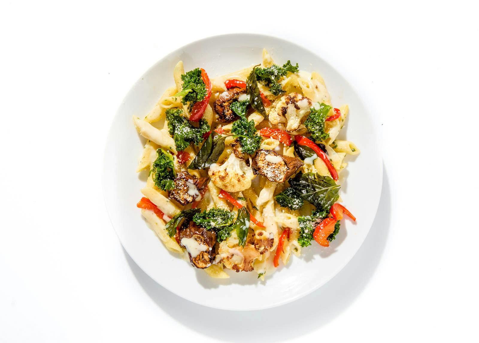 Green Curry Penne with Roasted Vegetables