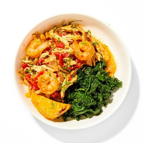 Portuguese Chicken & Shrimp Stew