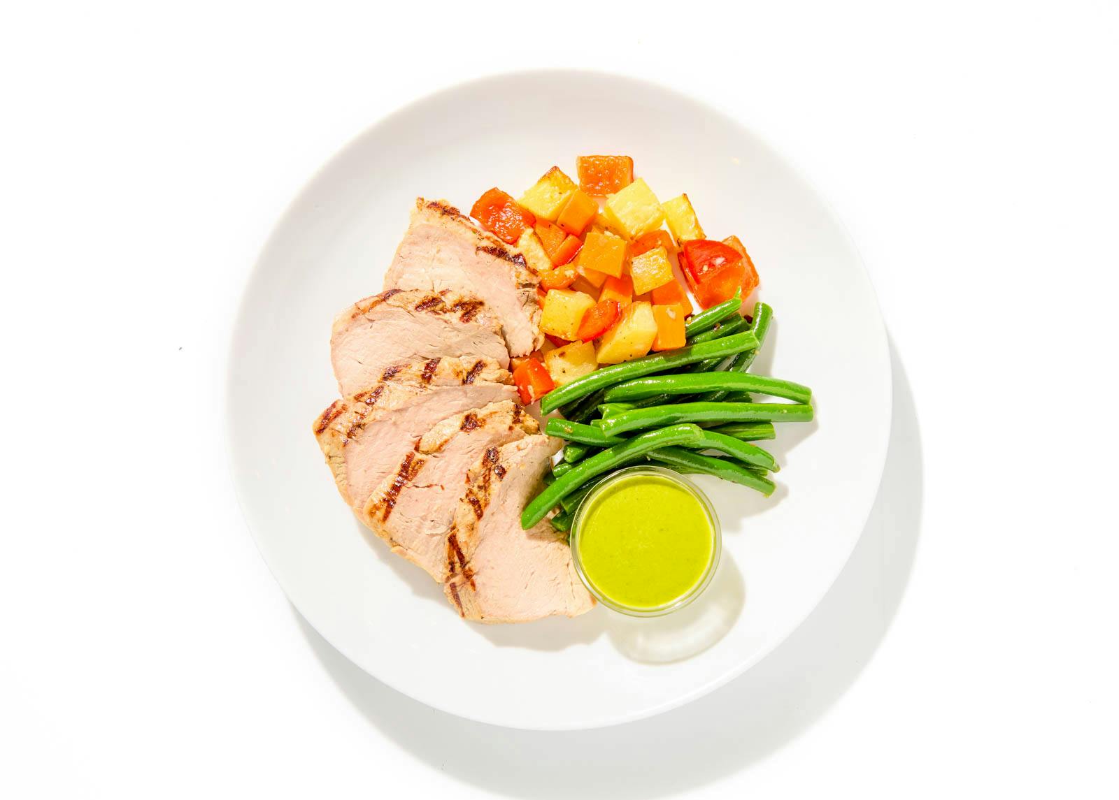 Pork Tenderloin with Spinach Sauce