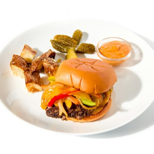 Ribeye Philly Cheesesteak Burger