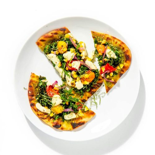 Summer Vegetable Naan Pizza