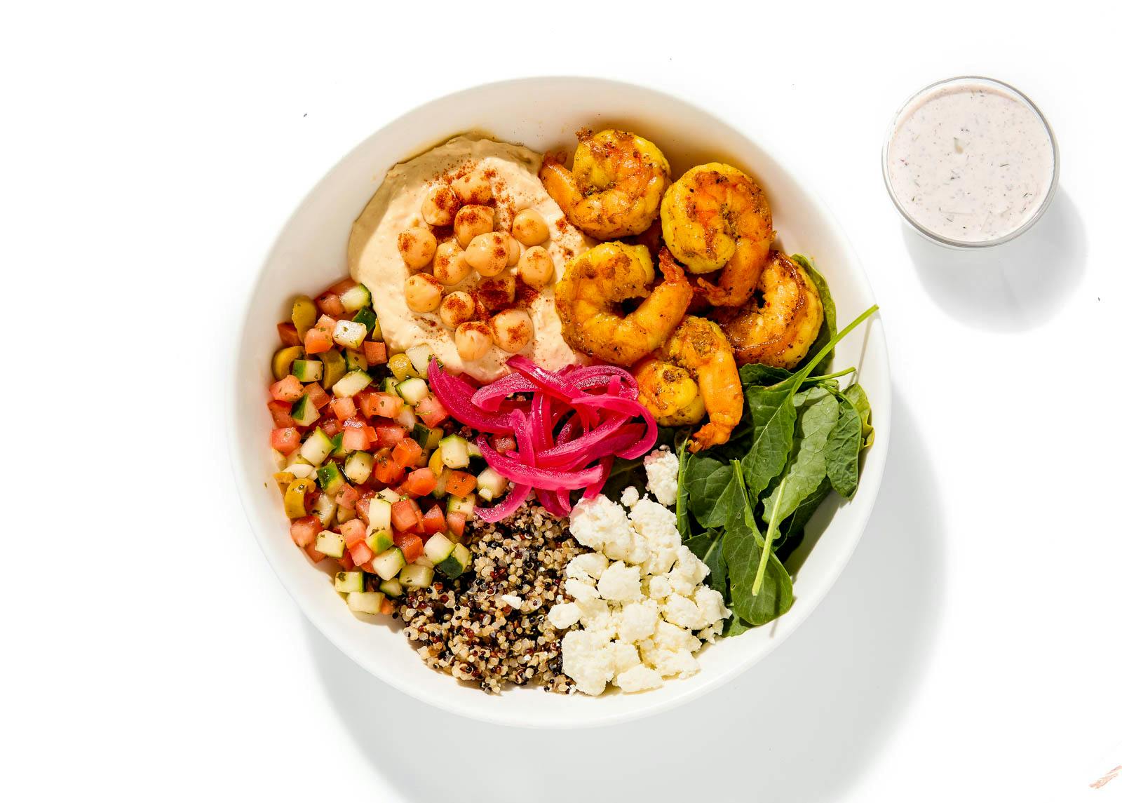 Shrimp Hummus Bowl