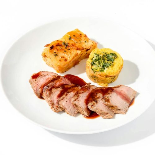 Steak & Spinach-Cheddar Soufflé