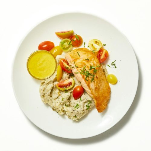 Roasted Salmon in Lobster Sauce