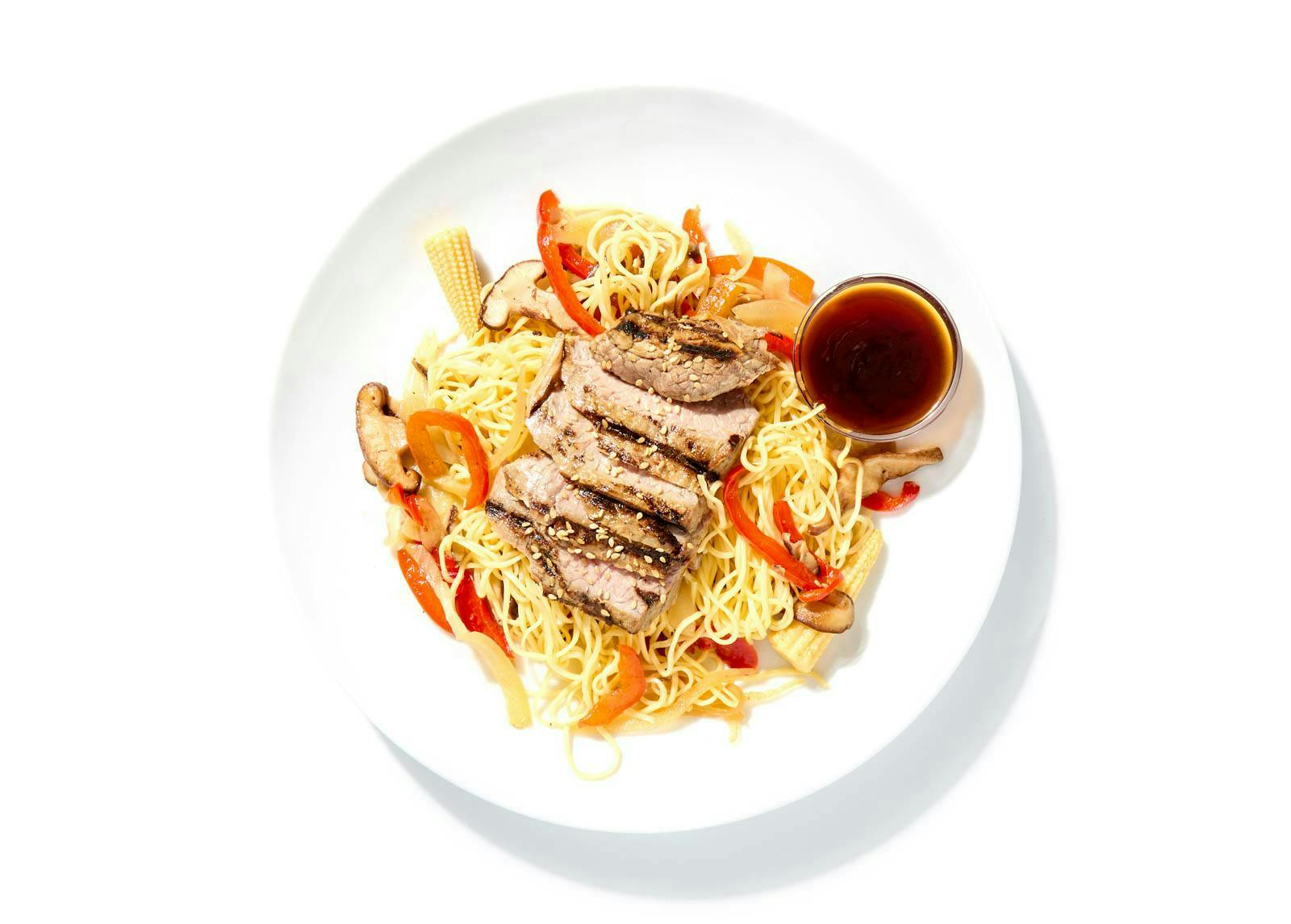 Grilled Flank Steak Chow Mein