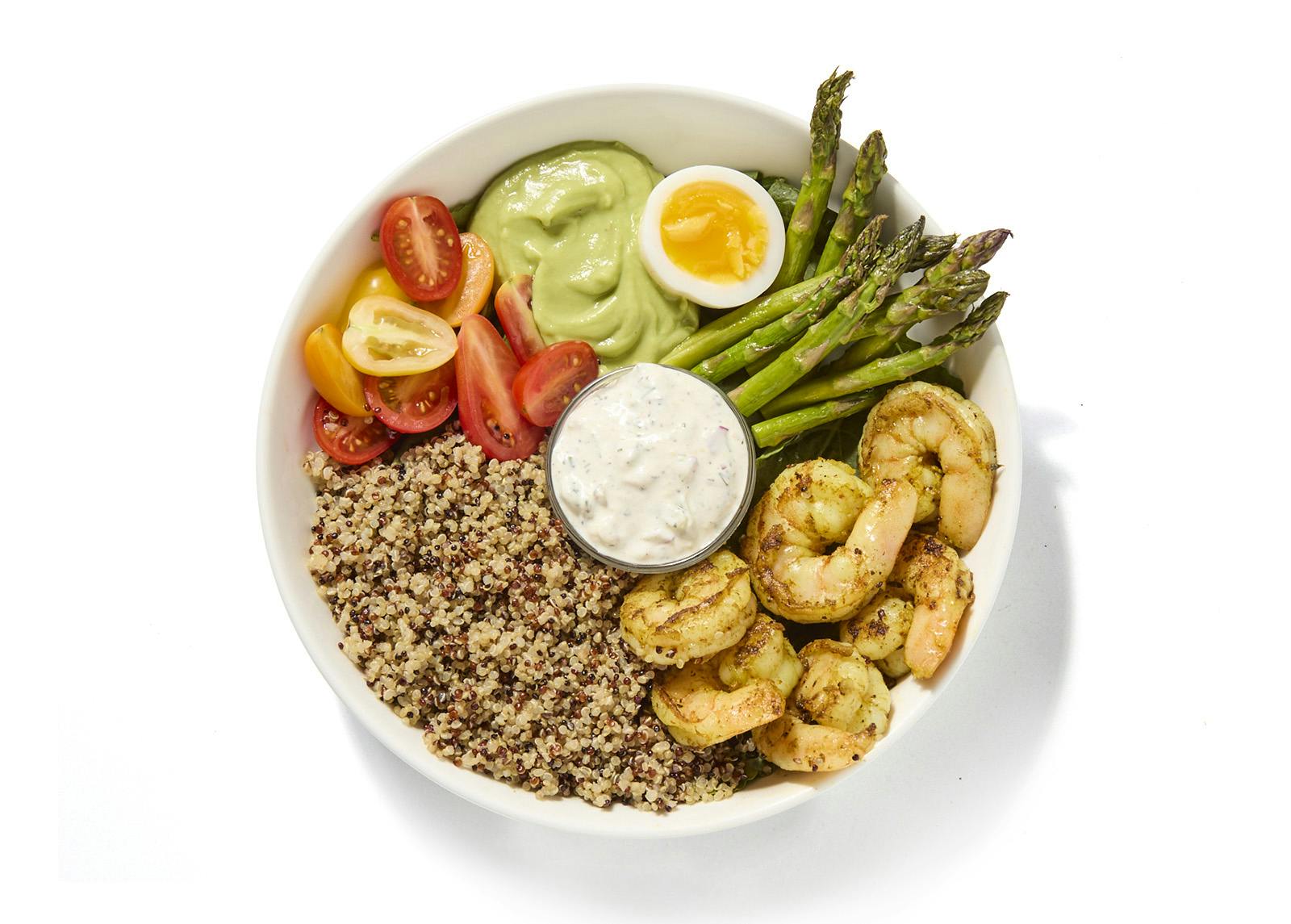 Mediterranean Quinoa Bowl with Shrimp