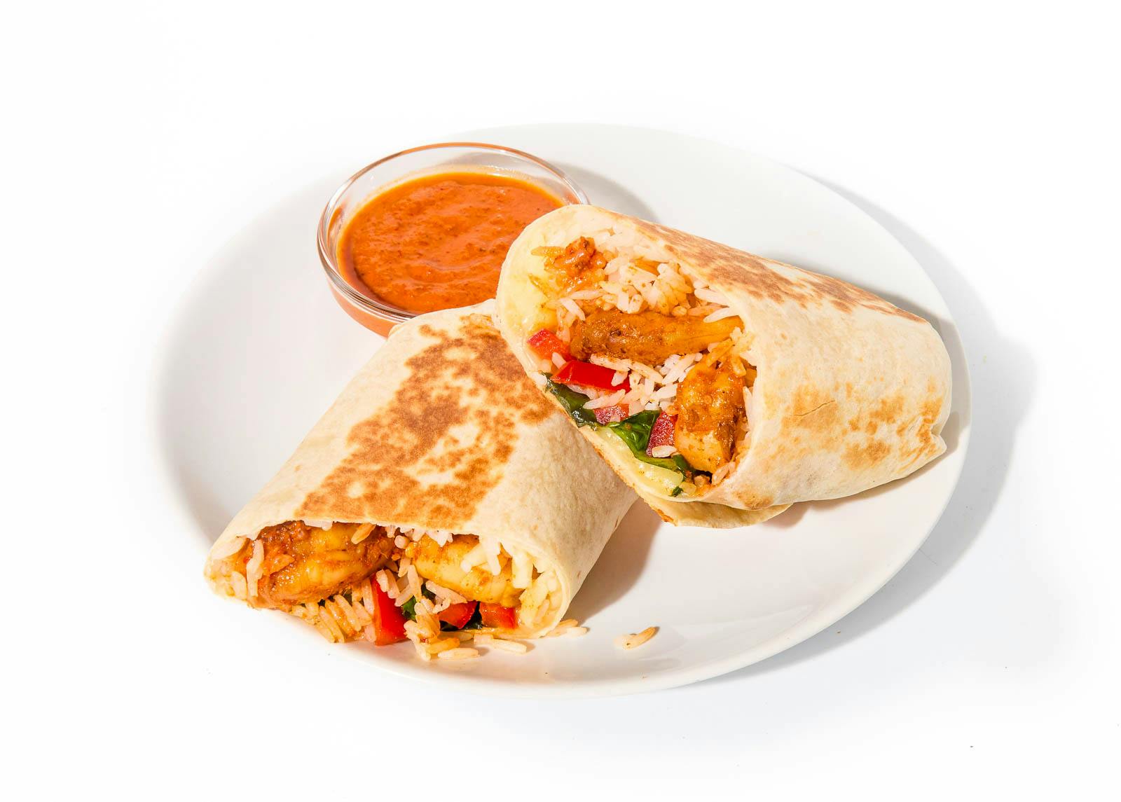 Curry-Spiced Shrimp Burrito