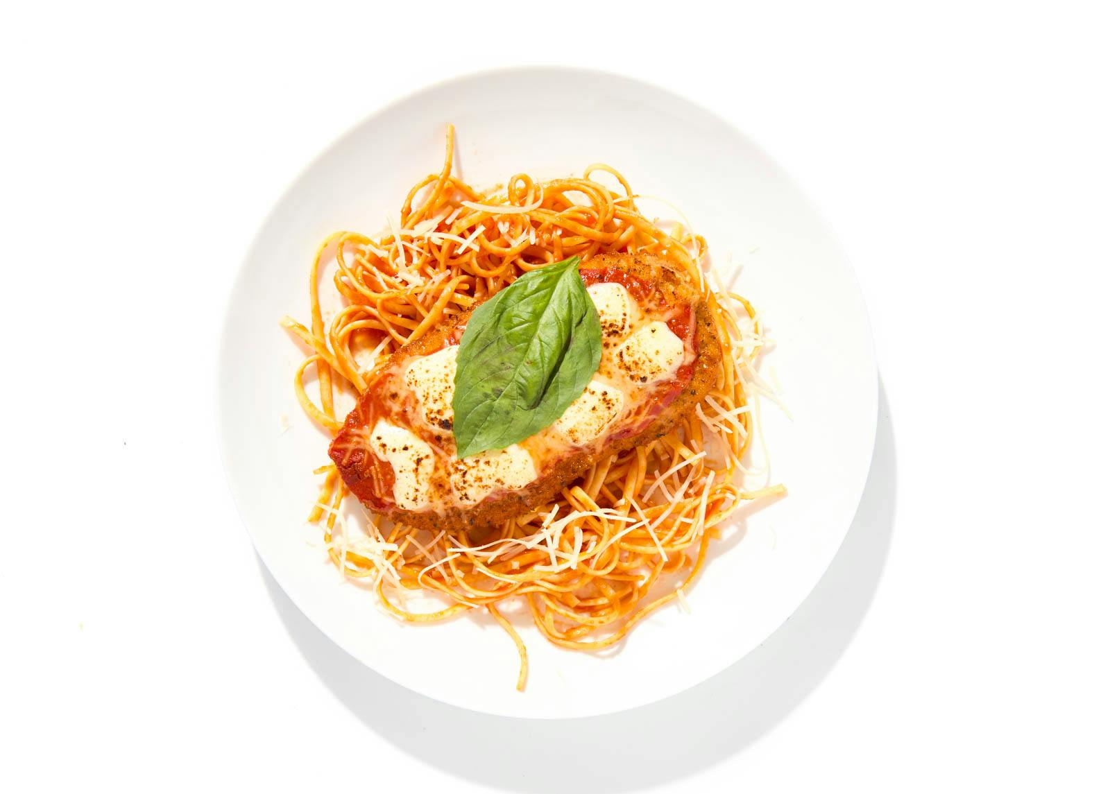 Chicken Parmesan with Linguini