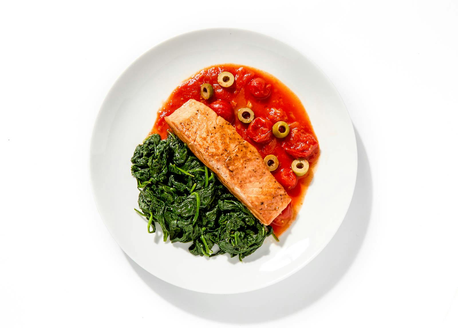 Salmon with Tomato-Clam Sauce