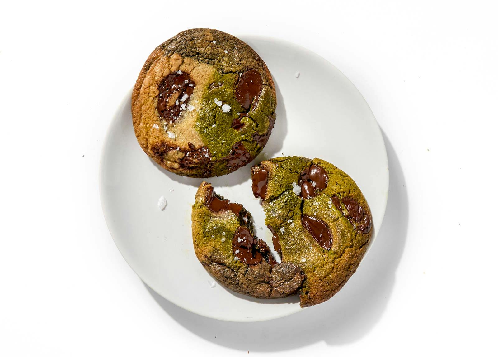 Monster Matcha & Black Sesame Chocolate Cookies