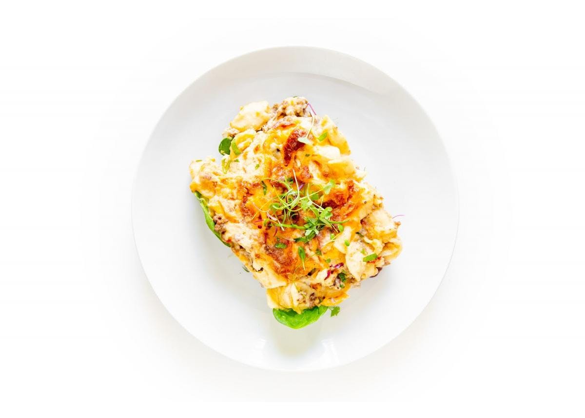 Beefy Baked Mac and Cheese