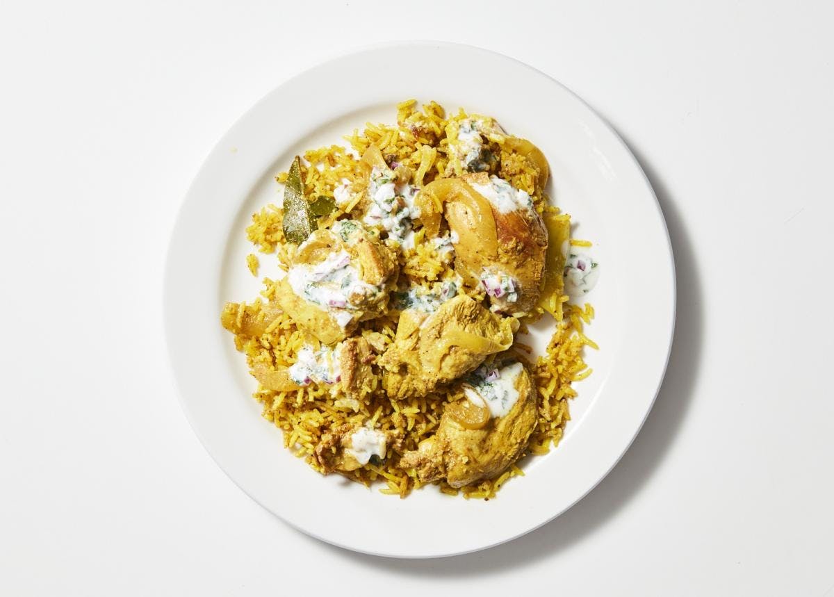 Chicken Biryani with Caramelized Onions