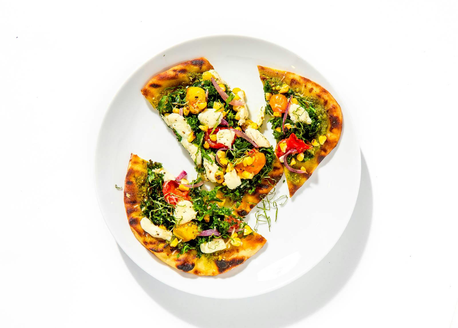 Summer Vegetable Naan Pizza