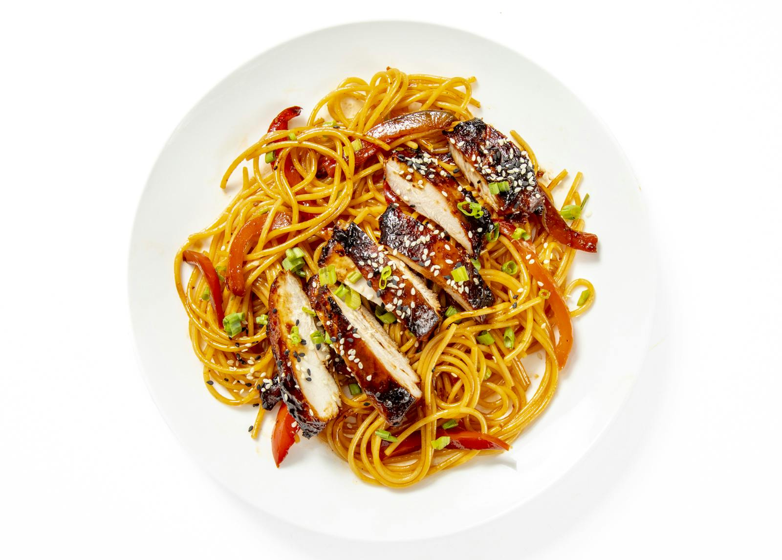 Honey Garlic Noodles with Teriyaki Chicken