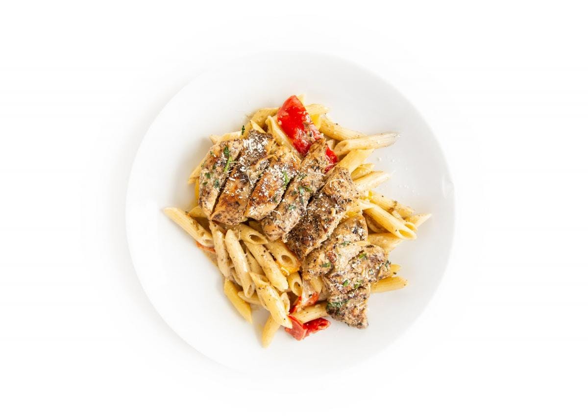 Jerked Blackened Chicken Rasta Pasta