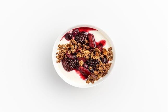 Greek-Yogurt Parfait & Triple Berry Compote