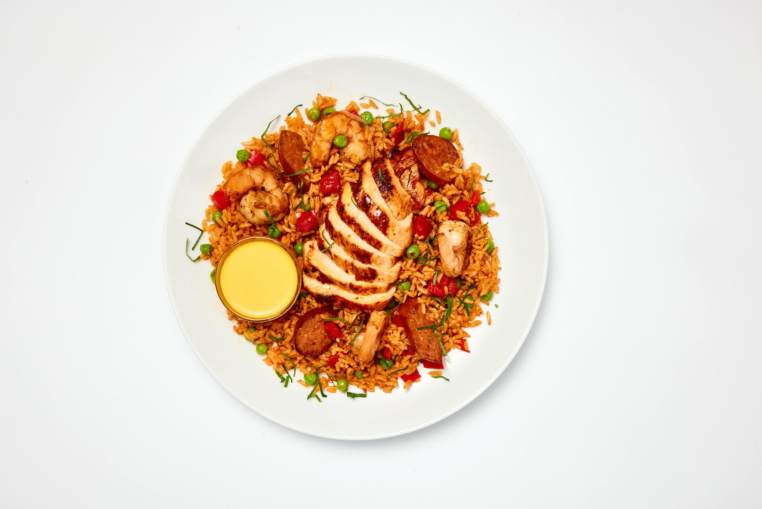 Mexican Chicken, Shrimp, & Chorizo Paella